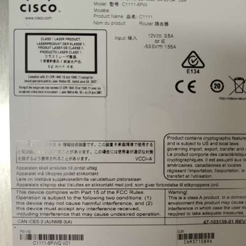 Cisco C1111-8PWQ ISR 1100 Router Wifi 路由器