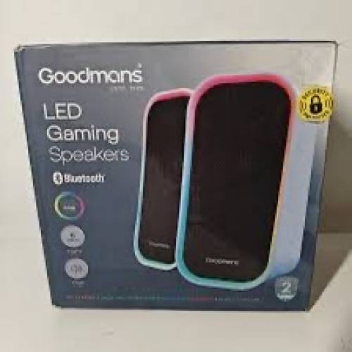【全新未拆】Goodmans LED RGB 藍牙電競喇叭 2.0 電腦喇叭 (有線/藍牙雙模式)