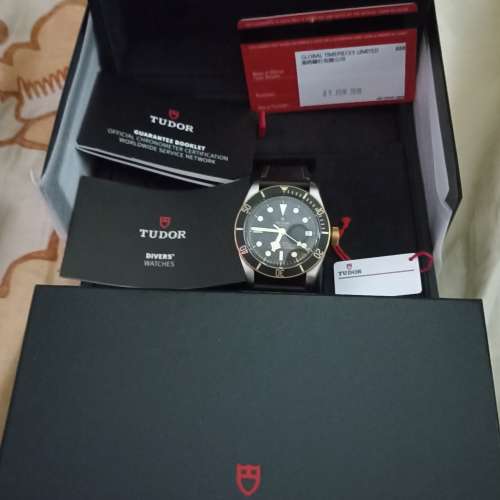 Tudor 79733N-LSFS 鋼金黑面皮帶 (碧咸)（高時單/大滿貫連未用布帶）