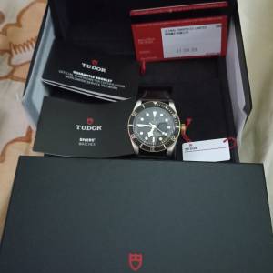 Tudor 79733N-LSFS 鋼金黑面皮帶 (碧咸)（高時單/大滿貫連未用布帶）