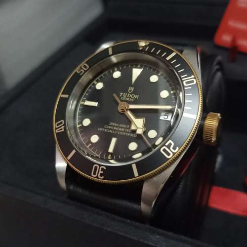 Tudor 79733N-LSFS 鋼金黑面皮帶 (碧咸)（高時單/大滿貫連未用布帶）