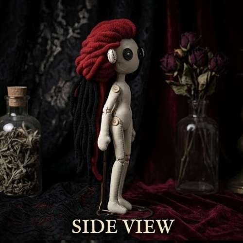 睇下文‼️Gothic Dark Aesthetic Plush Doll (30cm) &ndash; Crimson Red & Black 哥德...