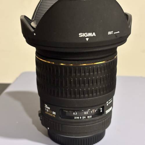 SIGMA SA接環  20mm F1.8 EX DG 連保護鏡