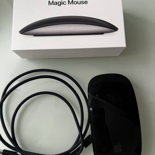 Apple 原廠 Magic Mouse 黑色 (連原裝盒及編織線) 99%新 僅用過1-2次 精妙滑鼠 無線...