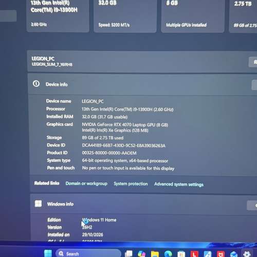 Lenovo Legion Slim 7i i9-13900H RTX 4070 16"