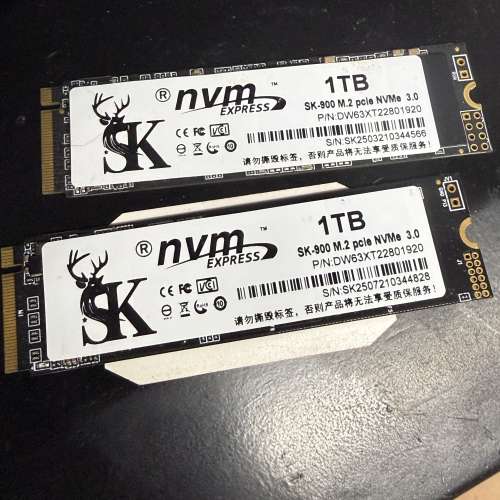 二手sk海力士 nvme 1T TLC顆粒