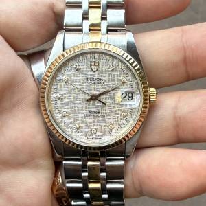 Tudor 74033 布紋面鑽石字 $9999