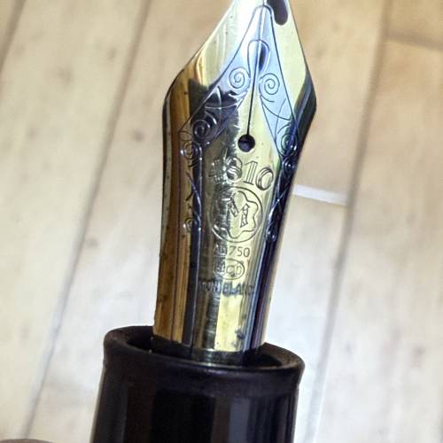 【經典收藏】萬寶龍 Montblanc 149 墨水筆 18K中白尖 (約1990年代初/黃銅活塞) 連原...