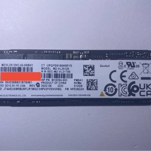 Samsung PM9A1 512GB m.2 nvme PCIe 4.0 SSD