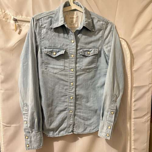 Japan Brand - SHIPS Light Blue Slim Fit Women Denim Shirt 女裝牛仔恤衫 Made i...