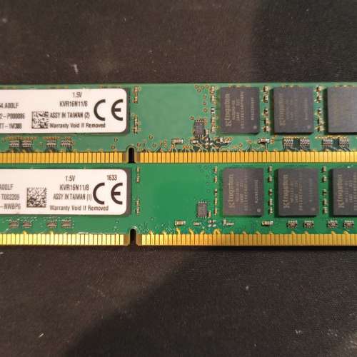Desktop Ram Kingston 8GBx2 DDR3 1600 共16GB