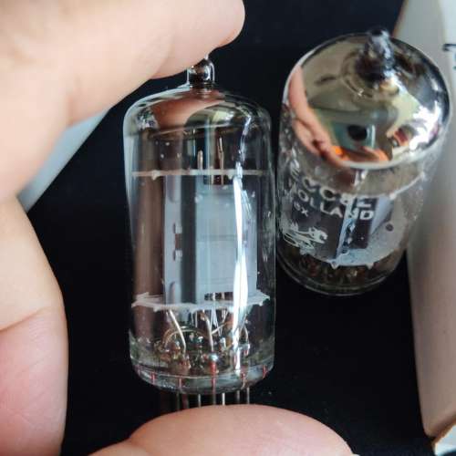 放極少用前前級用的AMPEREX ECC82灰坑屏大圓環12AU7一配對=$900