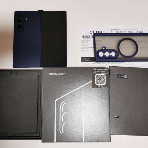 完美如新,512GB,香港行貨,藍色Samsung fold 7 雙卡 5G, 有盒