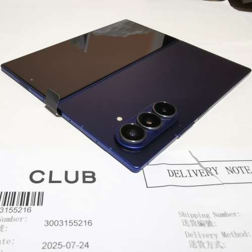 完美如新,512GB,香港行貨,藍色Samsung fold 7 雙卡 5G, 有盒