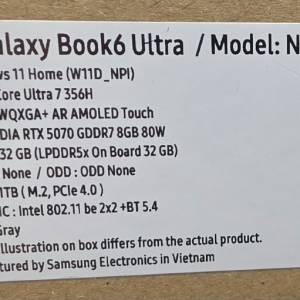 全新Samsung Galaxy Book 6 Ultra 5070顯卡