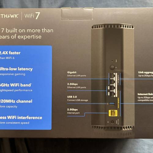 Netgear Router Dc NETGEAR Nighthawk WiFi 7 Router RS300 - 二手或全新網絡/WIFI, 電腦 - DCFever.com
