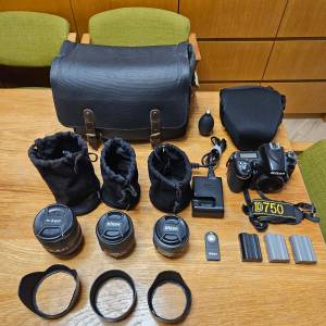 Nikon D750 Full Frame 單反相機 + 3支鏡頭 (35mm/50mm/24-85mm)