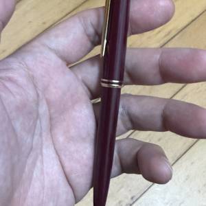 「萬寶龍 Montblanc Classic 古董原子筆 酒紅色金夾 1980年代西德製 正品 旋轉出芯...
