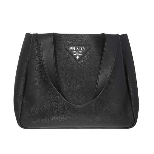 Prada Soft Vitello Daino Dynamique Tote Large Black