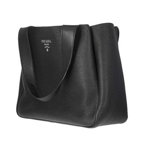 Prada Soft Vitello Daino Dynamique Tote Large Black