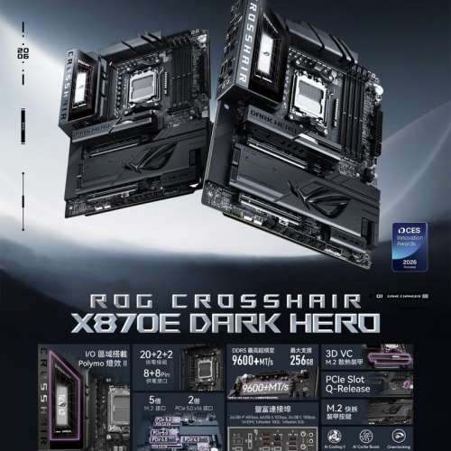 ASUS ROG Crosshair X870E Dark Hero 旗艦主機板
