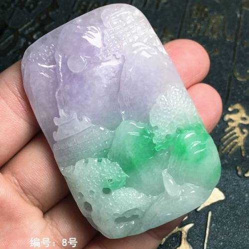 天然翡翠山水画