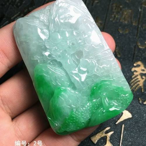 天然翡翠山水画
