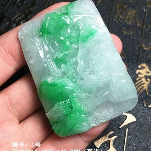 天然翡翠山水画