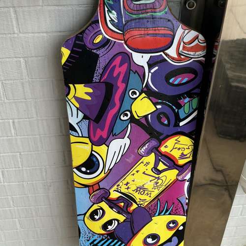 Skateboard Long Board 色彩繽紛圖案(約41吋長) 以換LED發光輪子 清屋出售 HK$168
