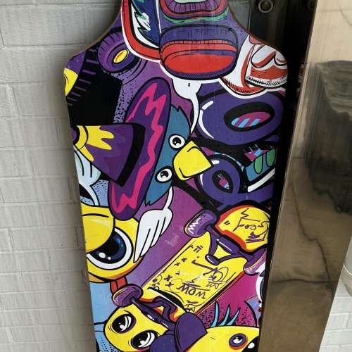 Skateboard Long Board 色彩繽紛圖案(約41吋長) 以換LED發光輪子 清屋出售 HK$168