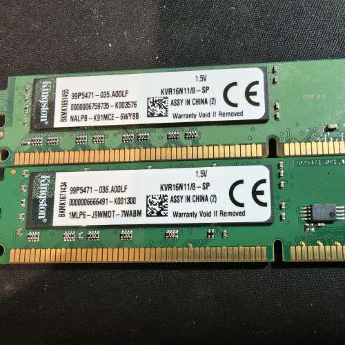Desktop Ram Kingston 8GBx2 共16GB  DDR3 1600