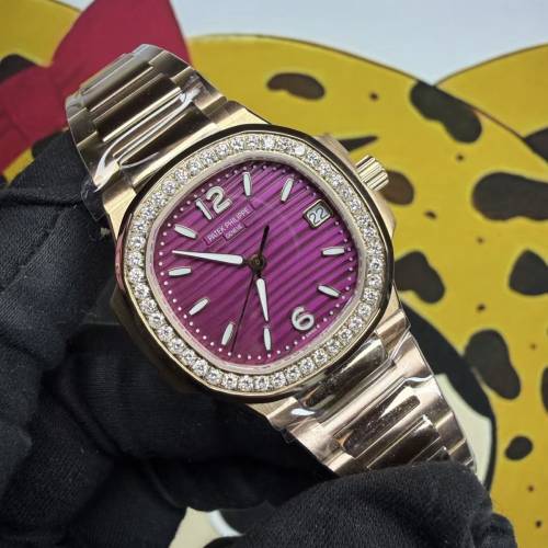 PATEK PHILIPPE 百達翡麗 Nautilus 鸚鵡螺7118/1200R-011 玫瑰金鑲鑽紫粉盤