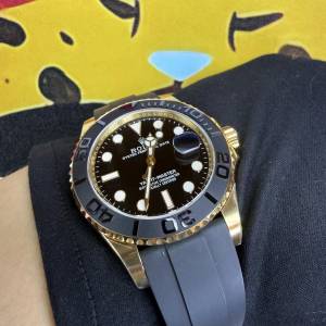 Rolex 勞力士 Yacht‑Master 226658-0001 黃金黑盤膠帶
