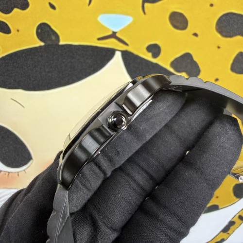 CARTIER 卡地亞 Santos de Cartier 山度士WSSA0037 全黑ADLC碳鍍層 黑面羅馬字橡膠帶