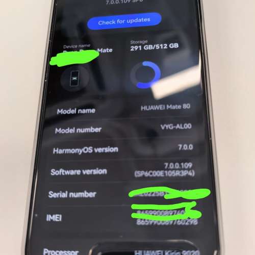 華為Huawei Mate 80 (國行) 99%新 16+512GB