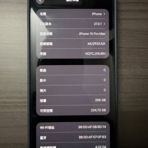 Iphone15 PRO MAX 256GB