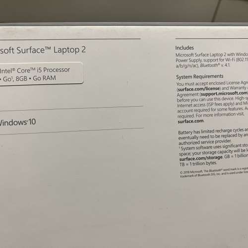 Microsoft Surface Laptop 2 13.5" 觸控顯示器 90%new with leather protect cover