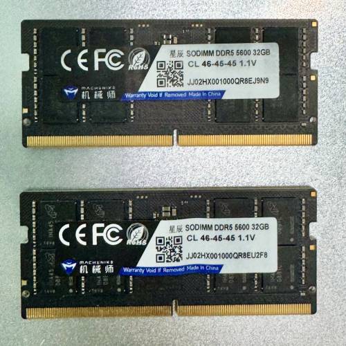 Machenike 機械師 DDR5 5600 64GB Kit (32GB x 2) Notebook RAM + 轉 Desktop 轉接卡