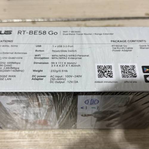 ASUS RT-BE58 Go WiFi 7 路由器