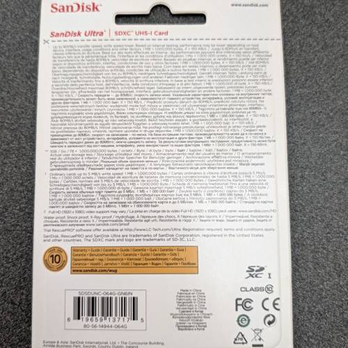 [全新未開] SanDisk Ultra 64GB SDXC UHS-1 Card