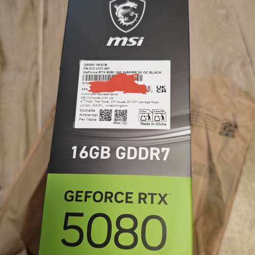 微星 MSI RTX5080 INSPIRE 3X BLACK 售HKD11800