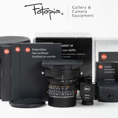 || Leica Elmarit-M 24mm F2.8 ASPH - Black with full packing & 24mm metal VF ||
