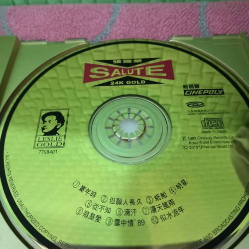 張國榮SALUTE 24K GOLD CD碟(2019年版日本製95%新冇花)