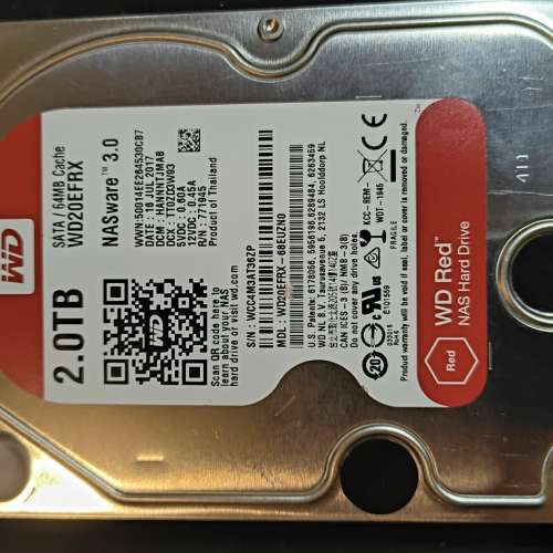 WD20EFRX-68EUZN0 - 2TB 5.4K RPM 64MB Cache SATA 3.5