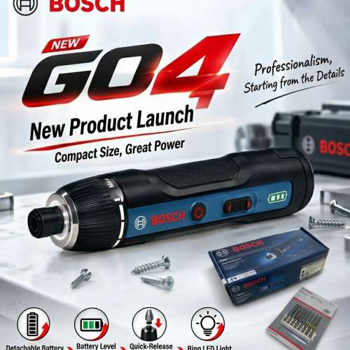 BOSCH GO 4 + 8 Bits Set PRO BOSCH GO GSD4V-5 Cordless Electric Screwdriver -new