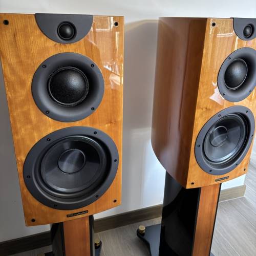 Wharfedale Bookshelf Speakers with Stands 書架喇叭連原廠腳座。