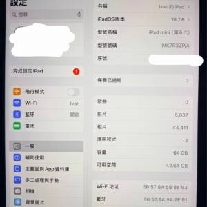 ipad mini第六代64GB 連 apple pencil