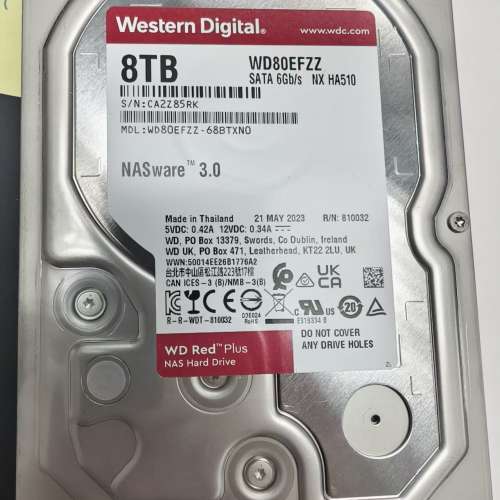 WD Red Plus WD80EFZZ 3.5 8TB 128MB SATA3 Hard Disk x8