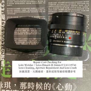 Repair Cost Checking For Leitz Wetzlar / Leica Elmarit-R 24mm F/2.8 (1974) Lens