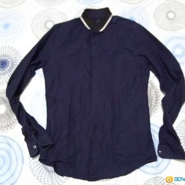 90%New新Zara Mens Shirt Blue Black Color Slim fit藍黑色厚身超修身恤衫